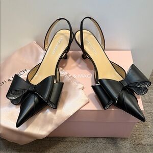 MACH & MACH Black Bow Pointed Heels